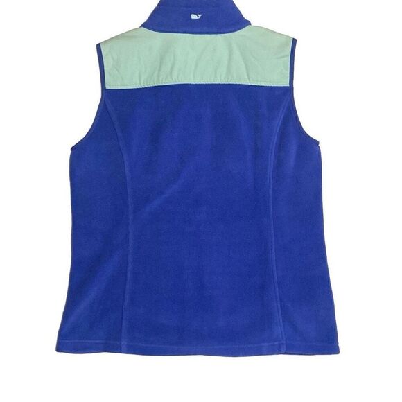 Vineyard Vines Blue and Mint Green Full Zip Fleece Vest Women Size Medium EUC - Picture 8 of 12